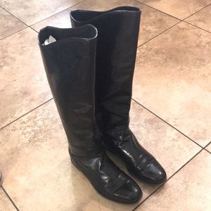 Bottega Venetta Black Leather Riding Boots, Made In Italy, Used, $300 OBO